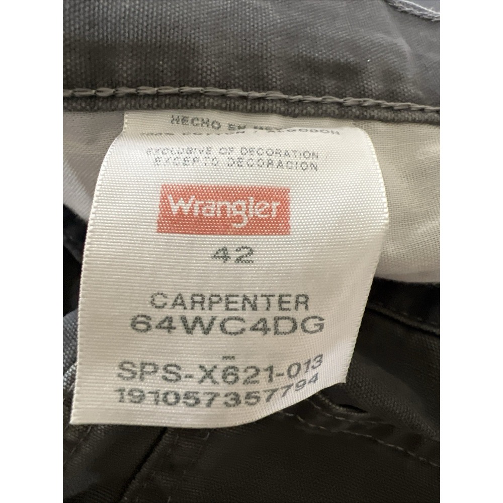 Wrangler‎ Carpenter Shorts Grey Mens Size 42 Regular Fit Workwear Utility - Picture 9 of 9